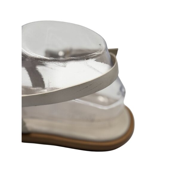 Michael Kors Womens Leather Sandals Size 8.5M Ivory MK Logo Adjustable Strap - Picture 6 of 10